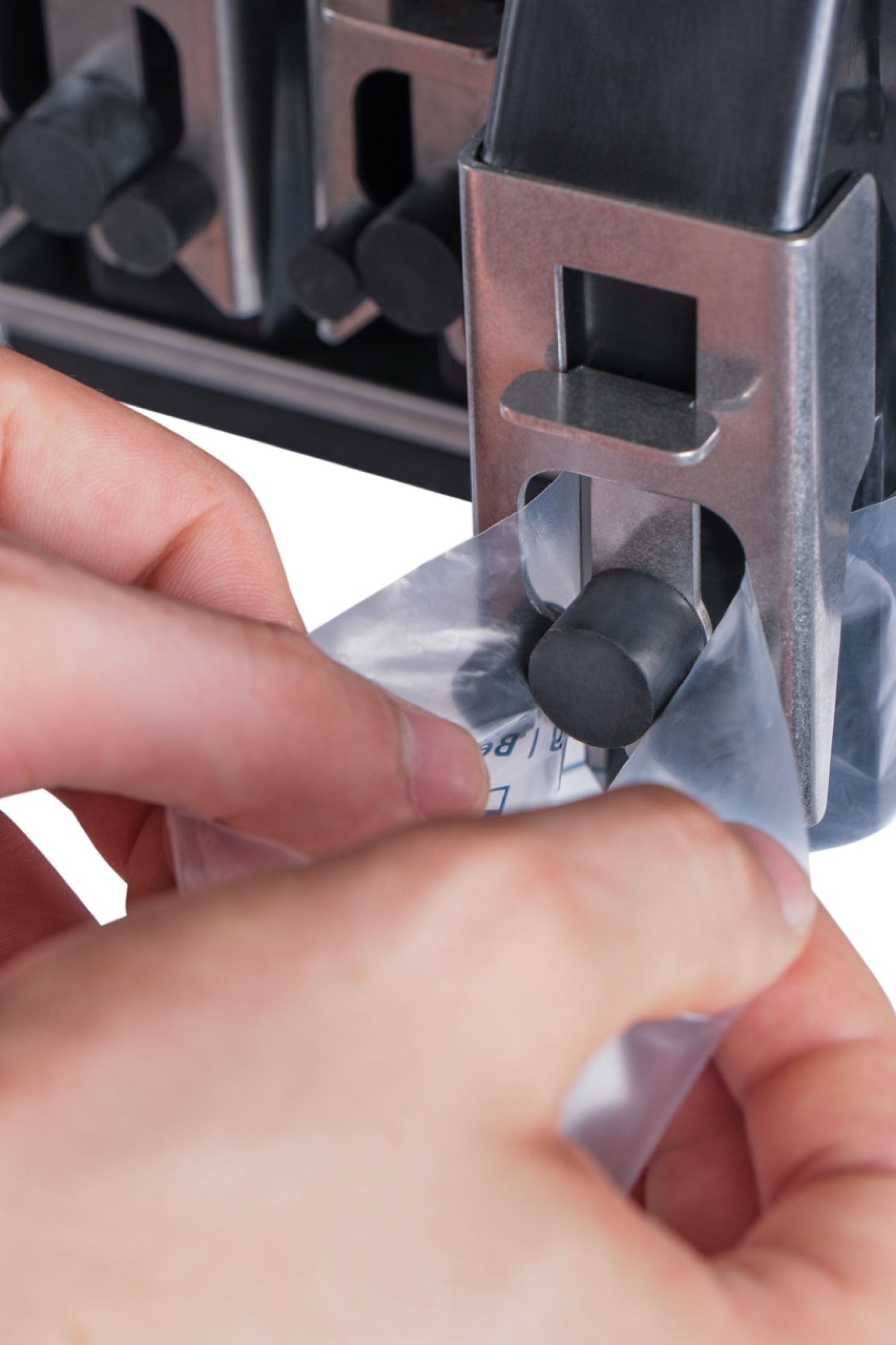 Auch Kunststoffbeutel f&uuml;r M&uuml;nzen sicher und schnell fxiert